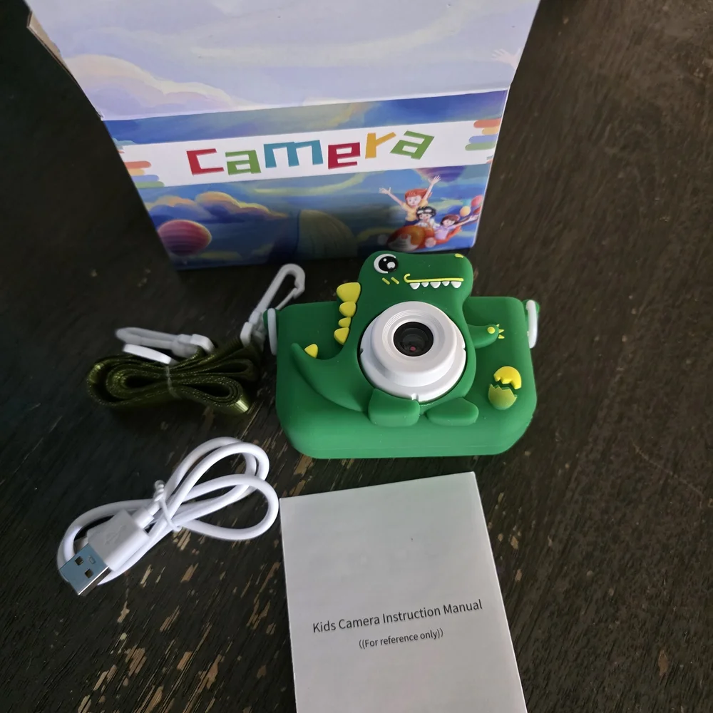 Kids Green Dinosaur Digital Camera - Fun Compact Photo Camera